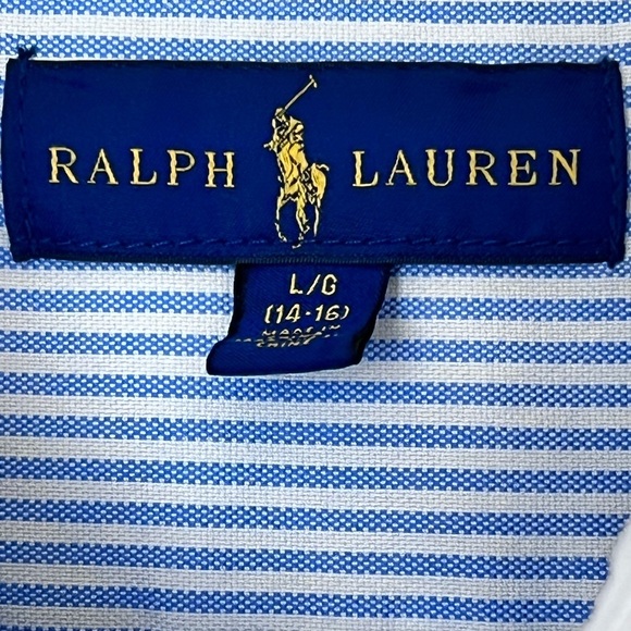 NOT FOR SALE Ralph Lauren Large Pony button down shirt Boys Size 14/16. - Picture 8 of 11